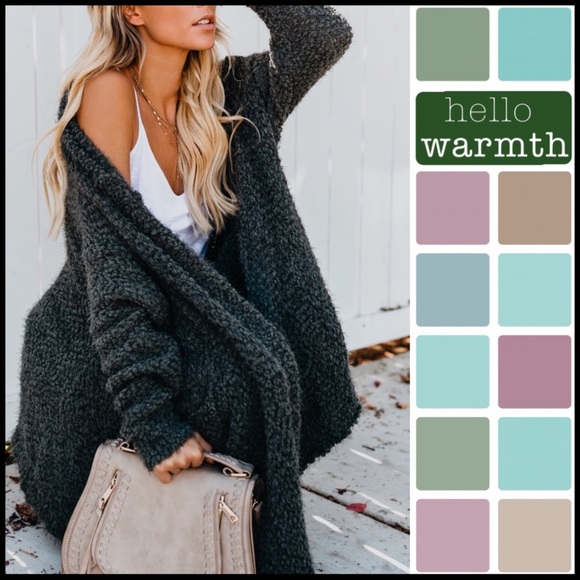 Sweaters - Teddy Bear Soft Cardigan in Wine